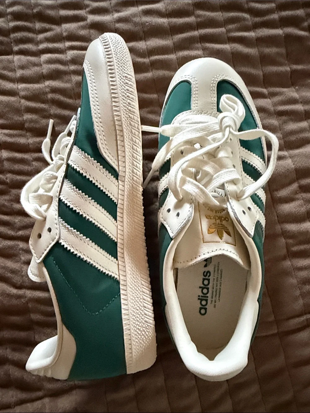 Adidas Samba Green & White Sneakers Women’s Size 5.5